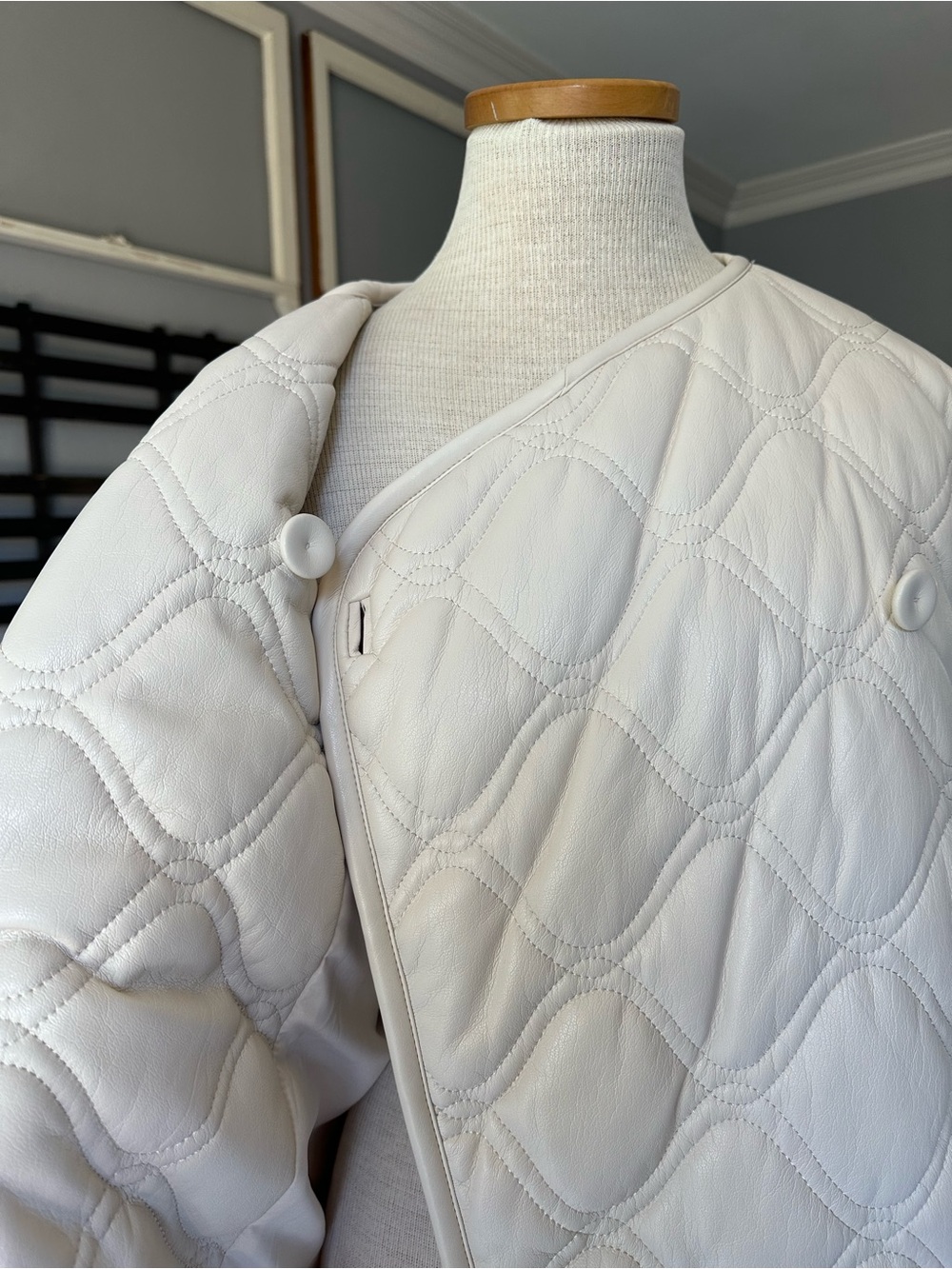 A.L.C. Quilted Cream Bomber Jacket, size XL - Picture 11 of 17